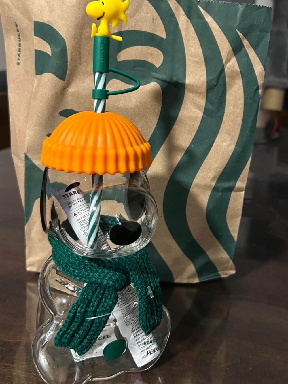 Starbucks X Peanuts Glass Snoopy